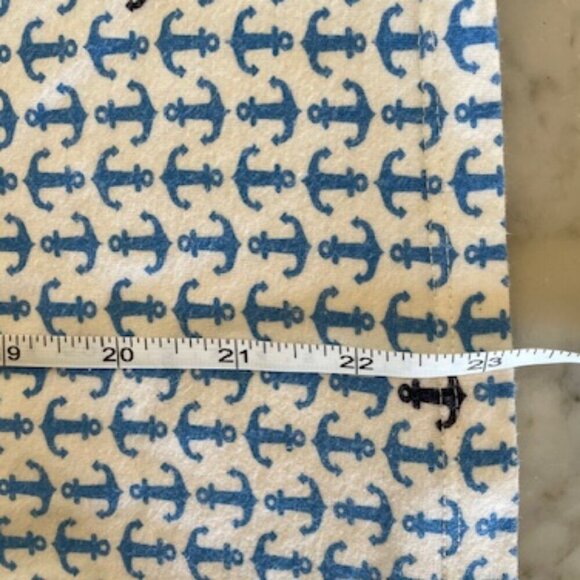 TALBOTS Classic 3/4 Sleeve Tee Shirt Blue Anchor Print - Picture 12 of 14